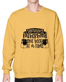 surviving fatherhood one beer at a time 1594# - beer- Sweatshirt - Crew