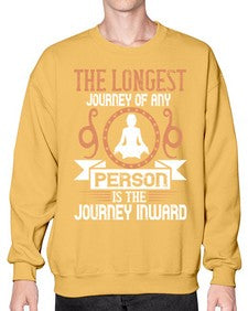 the longest journey of any person is the journey inward  550# - yoga- Sweatshirt - Crew