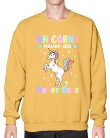 unicorns never die never ever 539# - unicorn- Sweatshirt - Crew