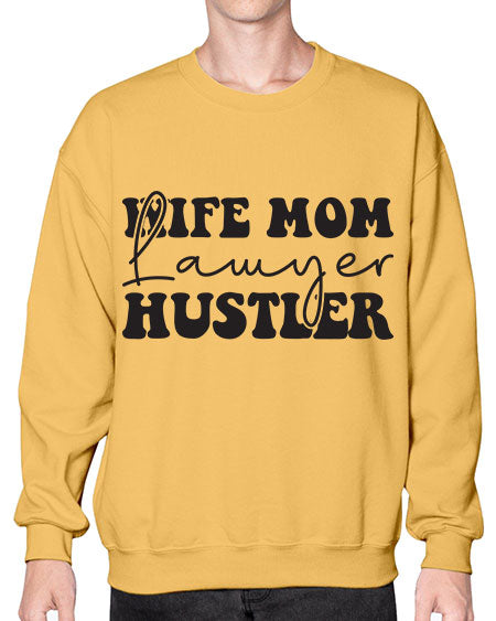 wife mom lawyer hustler 1640# - lawyer- Sweatshirt - Crew