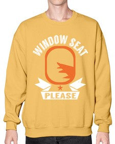 window seat please  51# - airplane- Sweatshirt - Crew
