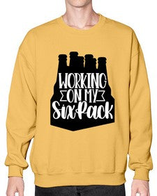 working on my six pack 1789# - beer- Sweatshirt - Crew