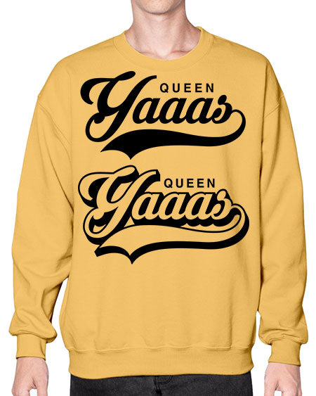 yaaas queen script 6# - black words and phrases- Sweatshirt - Crew