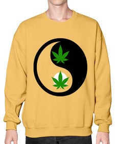 yin and yang weed 1264# - marijuana- Sweatshirt - Crew
