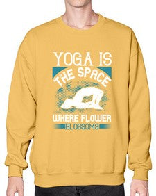 yoga is the space where flower blossoms  627# - yoga- Sweatshirt - Crew