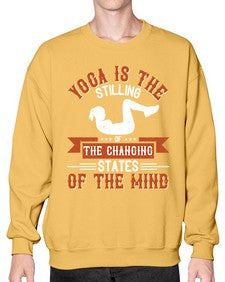 yoga is the stilling of the changing states of the mind  628# - yoga- Sweatshirt - Crew