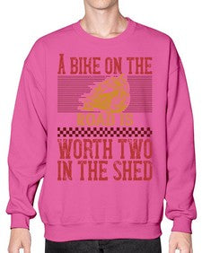 A bike on the worth two in the shet 1# - motorcycle- Sweatshirt - Crew