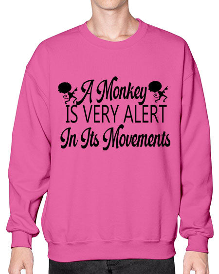 A monkey is very alert  - monkey- Sweatshirt - Crew