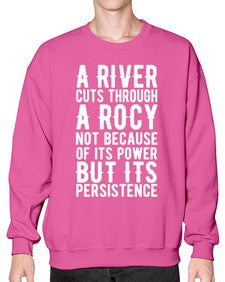 A river cuts through a roky 4# - motorcycle- Sweatshirt - Crew