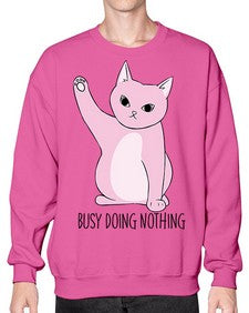 Busy Doing Nothing - cats- Sweatshirt - Crew