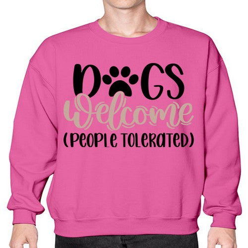 Dogs Welcome Style 21# - dogs- Sweatshirt - Crew