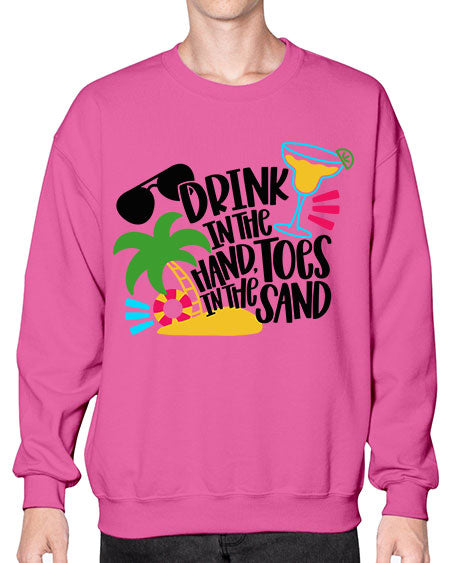 Drink In The Hand Toes In The Sand Style 48# - summer- Sweatshirt - Crew