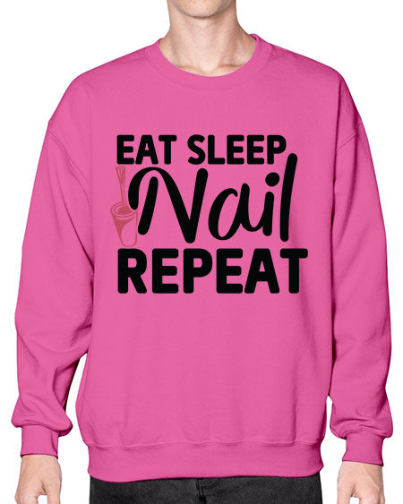 Eat Sleep Nail Repeat 736# - nail tech- Sweatshirt - Crew