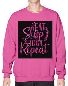 Eat Sleep Yoga Repeat  207# - yoga- Sweatshirt - Crew