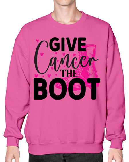 Give Cancer the Boot 24# - breast cancer- Sweatshirt - Crew