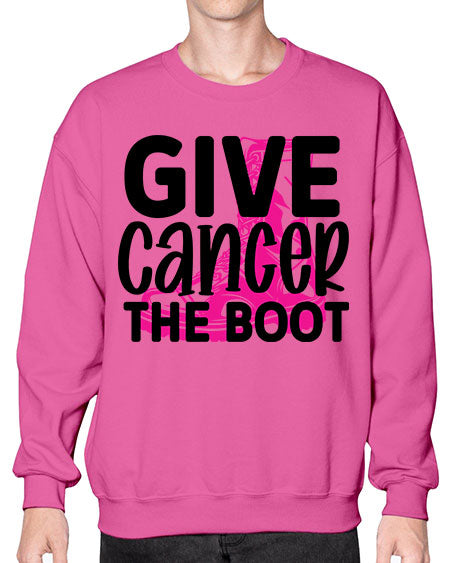 Give Cancer the Boot 25# - breast cancer- Sweatshirt - Crew