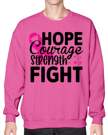 Hope Courage Strength Fight 21# - breast cancer- Sweatshirt - Crew