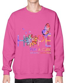 Hope For A Cure Alzheimer Awareness Flower 162# - alzheimers- Sweatshirt - Crew