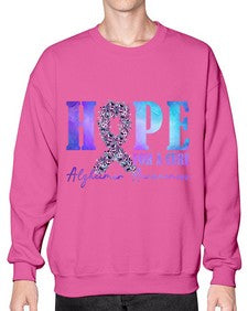 Hope For A Cure AlzheimerS Awareness 163# - alzheimers- Sweatshirt - Crew