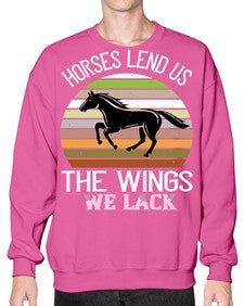 Horses lend us the wings we lack Style 43# - horse- Sweatshirt - Crew