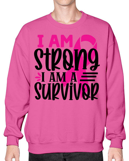 I Am Strong I Am a Survivor 19# - breast cancer- Sweatshirt - Crew