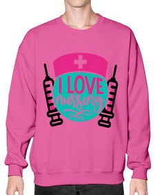 I Love Nursing Style Style 898# - nurse- Sweatshirt - Crew