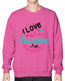 I Love Tiny Humans Red Nurse Style Style 903# - nurse- Sweatshirt - Crew