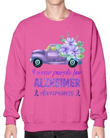 I Wear Purple For AlzheimerS Awareness 168# - alzheimers- Sweatshirt - Crew