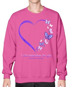 I Will Remember For You Butterfly Alzheimers Awareness 185# - alzheimers- Sweatshirt - Crew