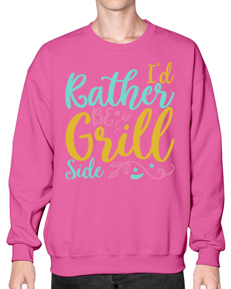 ID RATHER BE GRILL SIDE Style 62# - summer- Sweatshirt - Crew