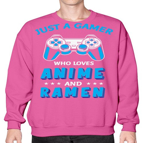 Just A Gamer Who Loves Anime and Ramen 262# - anime- Sweatshirt - Crew