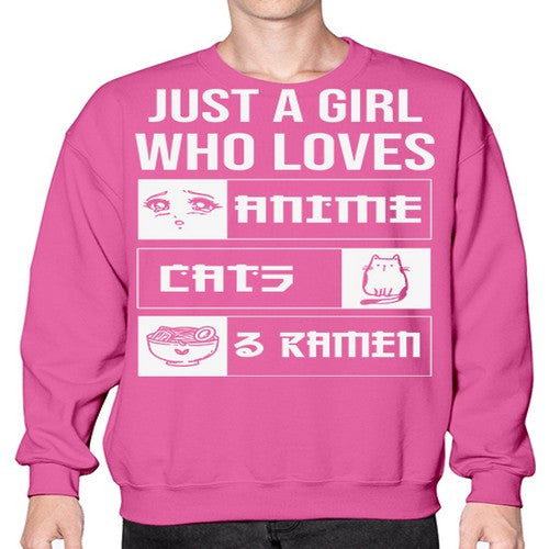 Just A Girl Who Loves 263# - anime- Sweatshirt - Crew