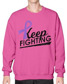 Keep Fighting Alzheimers Epilepsy Warrior Awareness Ribbon 190# - alzheimers- Sweatshirt - Crew