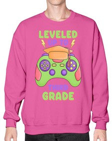 Leveled up to third Grade 472# - third grade- Sweatshirt - Crew
