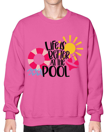 Life Is Better At The Pool Style 33# - summer- Sweatshirt - Crew