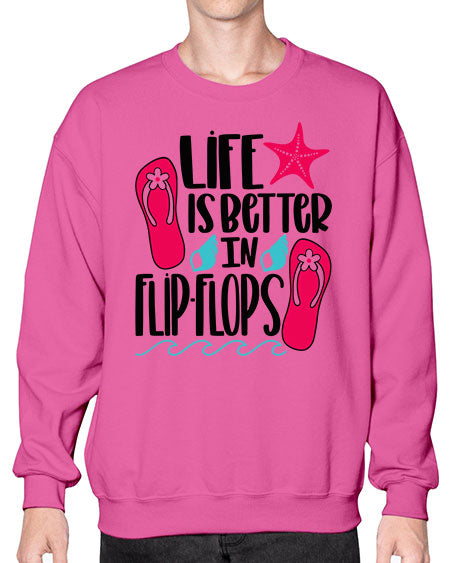 Life Is Better Is FlipFlops Style 31# - summer- Sweatshirt - Crew