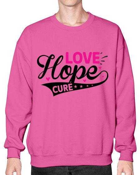 Love Hope Cure 14# - breast cancer- Sweatshirt - Crew