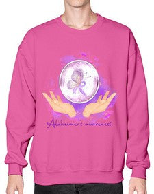 Love Purple Ribbon AlzheimerS Awareness 193# - alzheimers- Sweatshirt - Crew