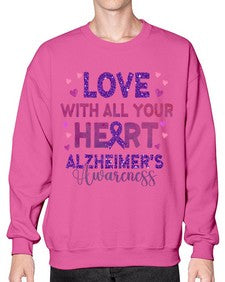 Love With All Your Heart Alzheimer 195# - alzheimers- Sweatshirt - Crew