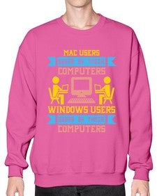Mac users swear by their computers 25# - computer- Sweatshirt - Crew
