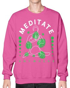 Meditate Anywhere 420# - yoga- Sweatshirt - Crew