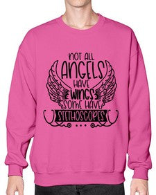 Not All Angels Have Wings Some Have Stethoscopes Style Style 1135# - nurse- Sweatshirt - Crew
