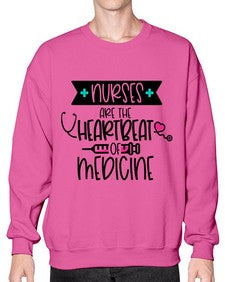 Nurses Are The Heartbeat Of Medicine Style Style 1231# - nurse- Sweatshirt - Crew