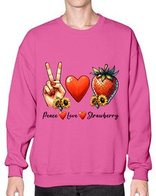 Peace Love Strawberry Festival 1479# - strawberry- Sweatshirt - Crew