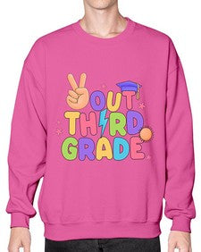 Peace Out third Grade Peace 648# - third grade- Sweatshirt - Crew