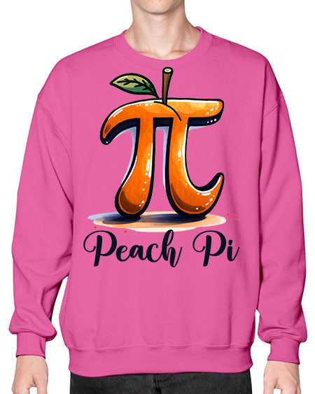 Peach Pi Math Teacher 32# - pi- Sweatshirt - Crew