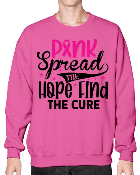 Pink Spread the Hope Find the Cure 10# - breast cancer- Sweatshirt - Crew