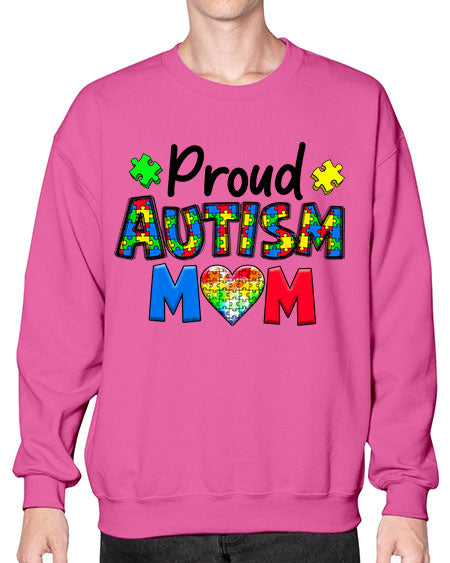 Proud Autism Mom - autism- Sweatshirt - Crew