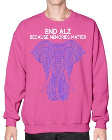 Purple Elephant Alzheimer Awareness 211# - alzheimers- Sweatshirt - Crew