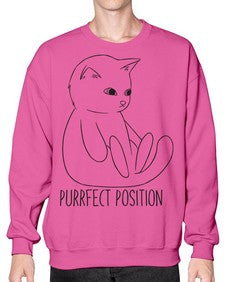 Purrfect Position - cats- Sweatshirt - Crew
